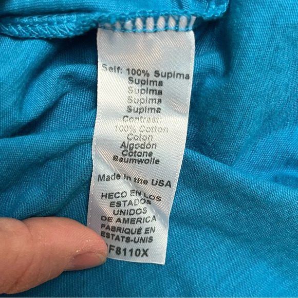 Michael Stars V-Neck Tank Talk-Island Blue-Women’s 2X-Cotton Slub-Casual-Classic - Picture 10 of 13